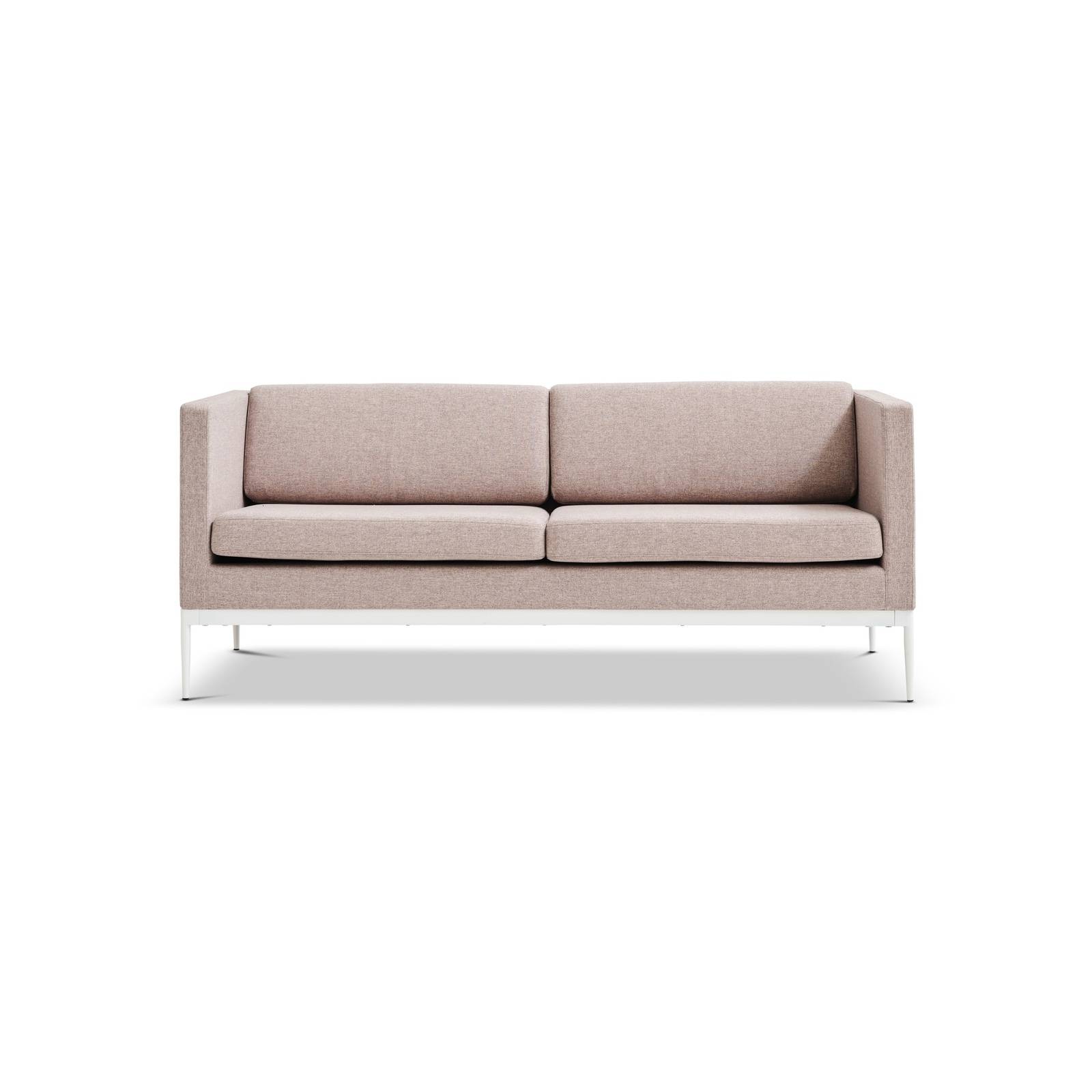 Kontorssoffa Lotus Bergamo 3-sits, låg rygg, grå, ljuddämpande (1250x1800x800mm)