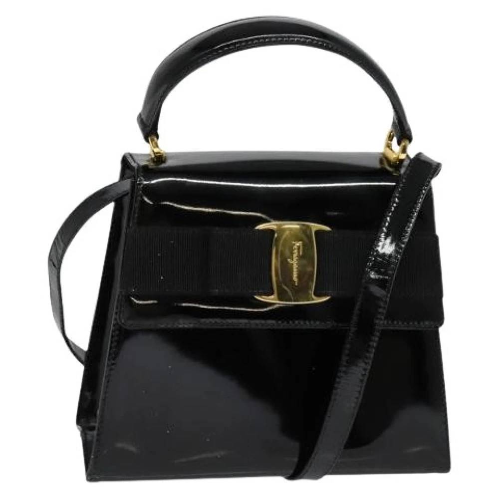 Salvatore Ferragamo Pre-owned Pre-owned Læder Håndtaske - Vintage - Dame - Sort - ONE SIZE - Læder