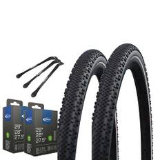 2er Set Schwalbe Reifen G-One Bite schwarz Reflex 28 x 2,0" (50-622) + Schlauch auswählbar + MSZweirad Reifenheber (AV Schläuche)