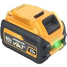 Ersättningsbatteri för Dewalt 20 V/60 V 9,0 Ah för Dewalt DCB609 DCB606 DCB612 DCB184 DCB546 DCB200 DCB201 DCB182 litiumjonbatteri och laddare passar Dewalt 20 V/60 V batteridrivna elverktyg