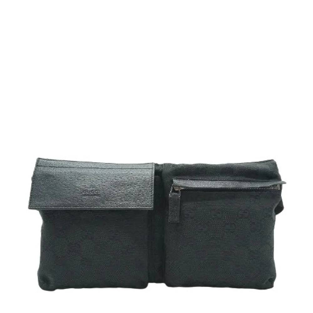 Gucci Vintage Pre-owned GG Canvas Pocket Waist Bag - Vintage - Dame - Sort - ONE SIZE - Uld