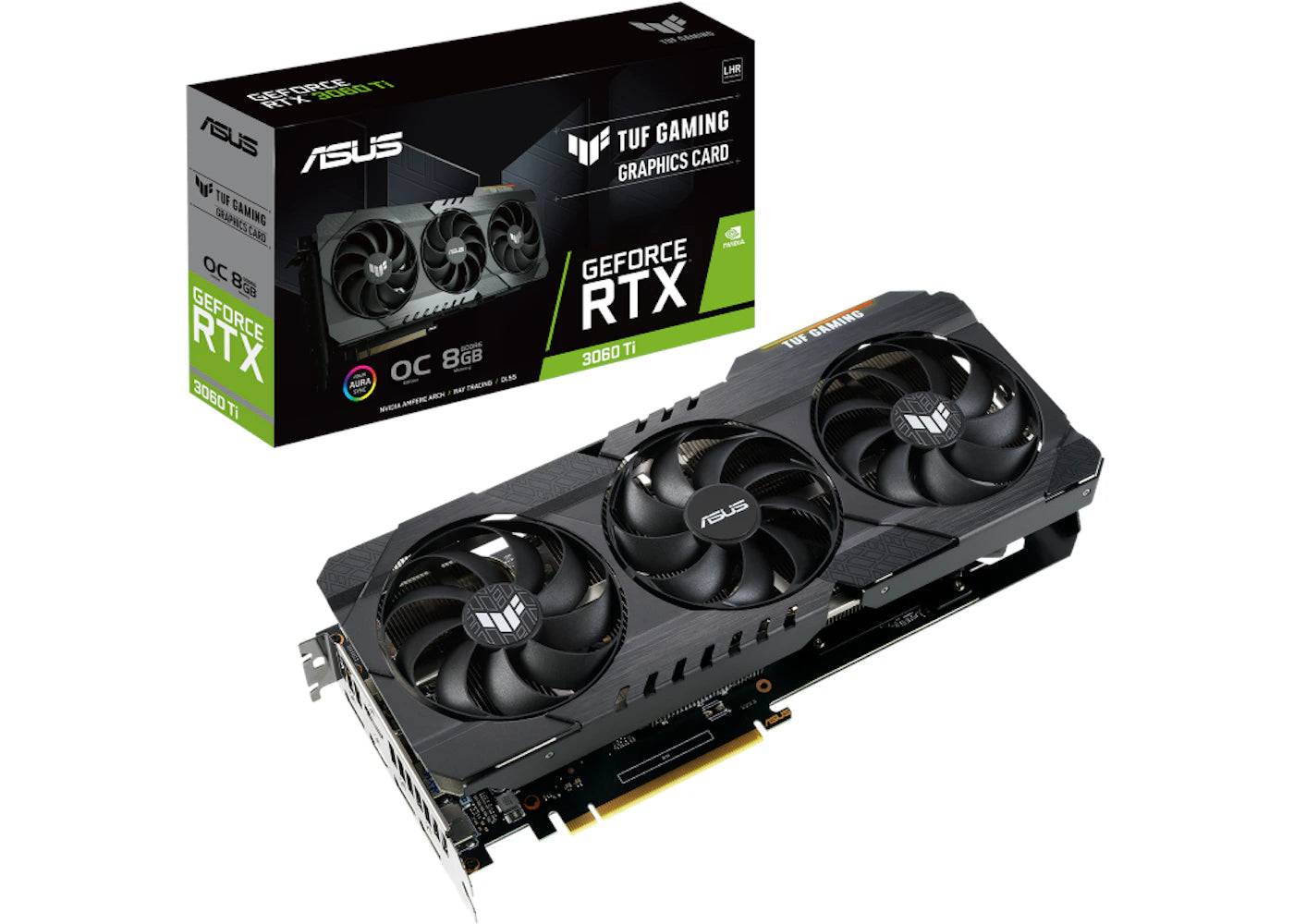NVIDIA ASUS TUF Gaming GeForce RTX 3060 Ti V2 8GB OC LHR Graphics Card (TUF-RTX3060TI-O8G-V2-GAMING) - One Size (One Size)