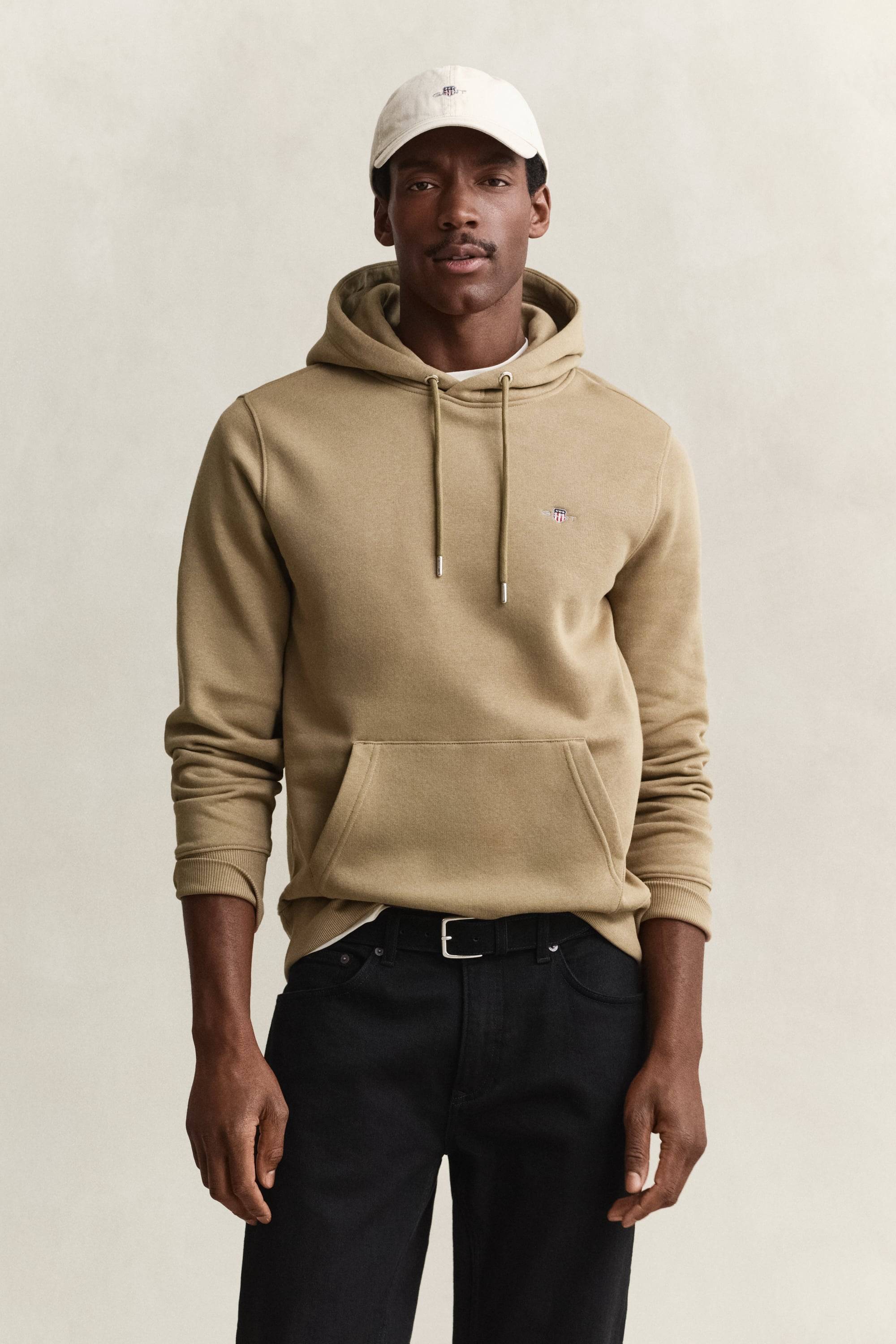 GANT Herr Shield hoodie (XXL) FADED TAUPE