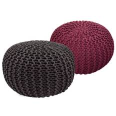 Sittpall pouf set 2 stycken Ø 55 cm h 37 cm avstolens kudde