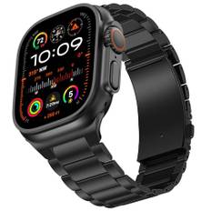 Anlinser Metallband Kompatibel mit Apple Watch Armband 49mm 46mm 45mm 44mm 42mm, Business-Armband aus Edelstahl für iWatch Ultra 3/2/1 SE Serie 11 10 9 8 7 6-1 (Schwarz)