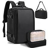 HOMIEE Portfölj ryggsäck 3-i-1, utbyggbar multifunktionell laptopryggsäck, handbagage reseryggsäck flygplan, affärsresa bag, ryggsäck, resväska, laptopväska män för 15,6 tums bärbar dator