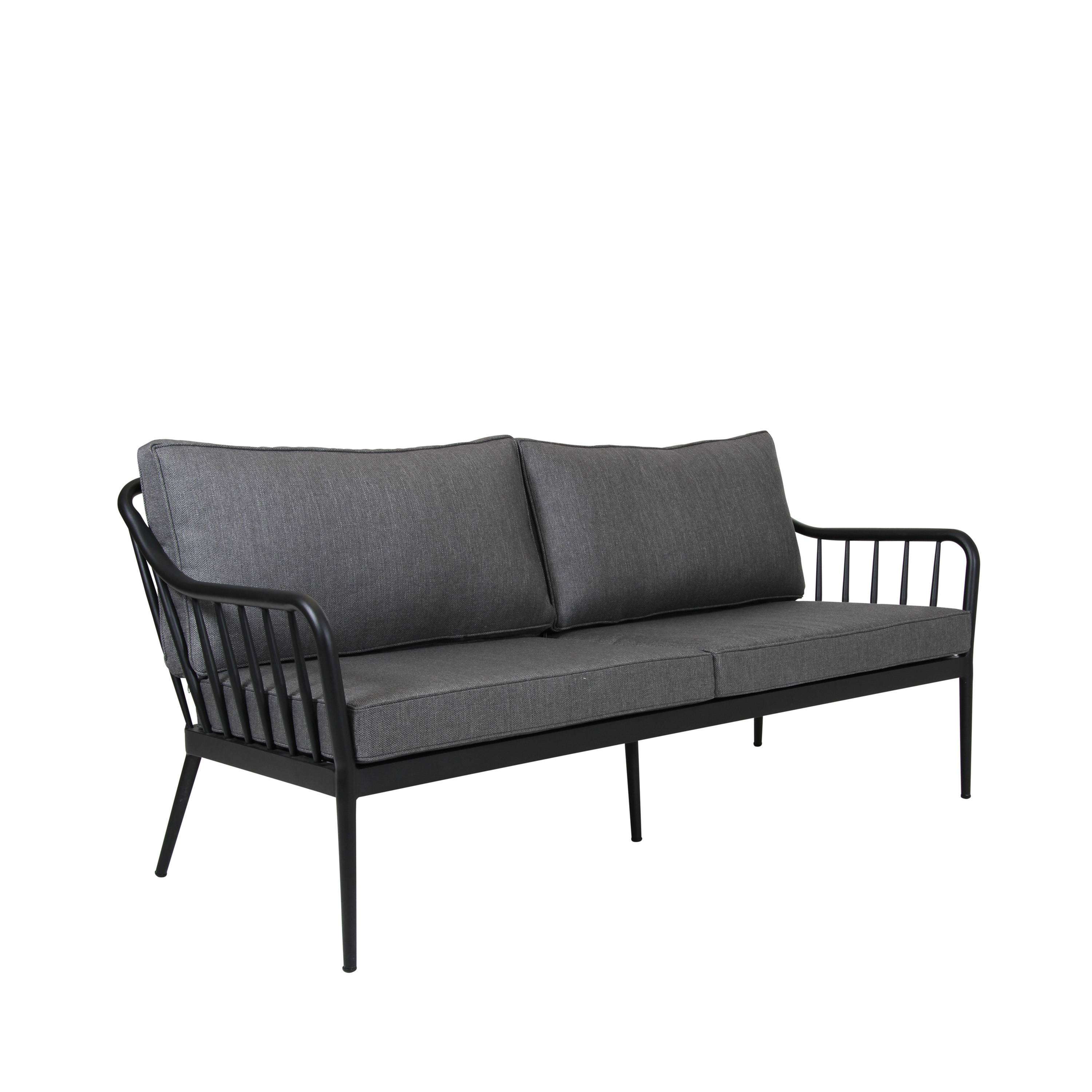 Brafab - Coleville 3-sits Soffa Svart/Grå från Sleepo ((BxDxH): 182 x 81 x 87 cm)
