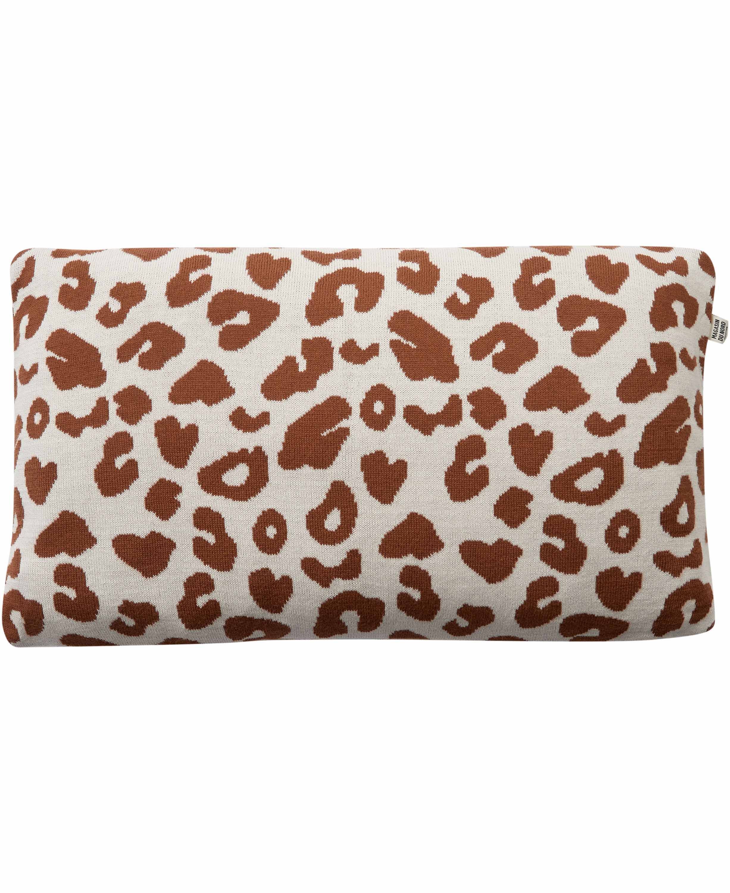 Magasin Knit M/leopard Print, Pyntepude 30x50 cm Soffkuddar - Camel-off White (30x50 cm)