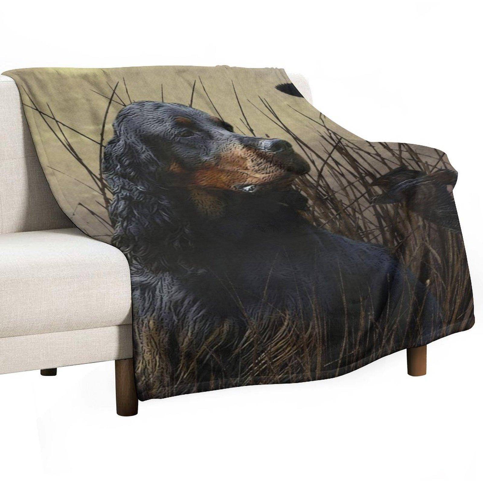 Gordon Setter , Jaktkamrat Pläd juldekoration julklappar För Dekorativ Soffa Jättestora Soffplädar gray