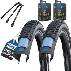 2er Set Schwalbe Reifen Marathon E Plus 28x1.75 (47-622) oder 28x2.00 (50-622) Reflex auswählbar mit wählbar Schläuchen + 3 MSZweirad Metall Reifenheber E Bike (AV Schläuche, 28x1.75 (47-622))
