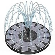 AISITIN Solfontän för fågelbad med 6 munstycken, 2,5 W solfontän för trädgård, damm, pool, akvarium och utomhus
