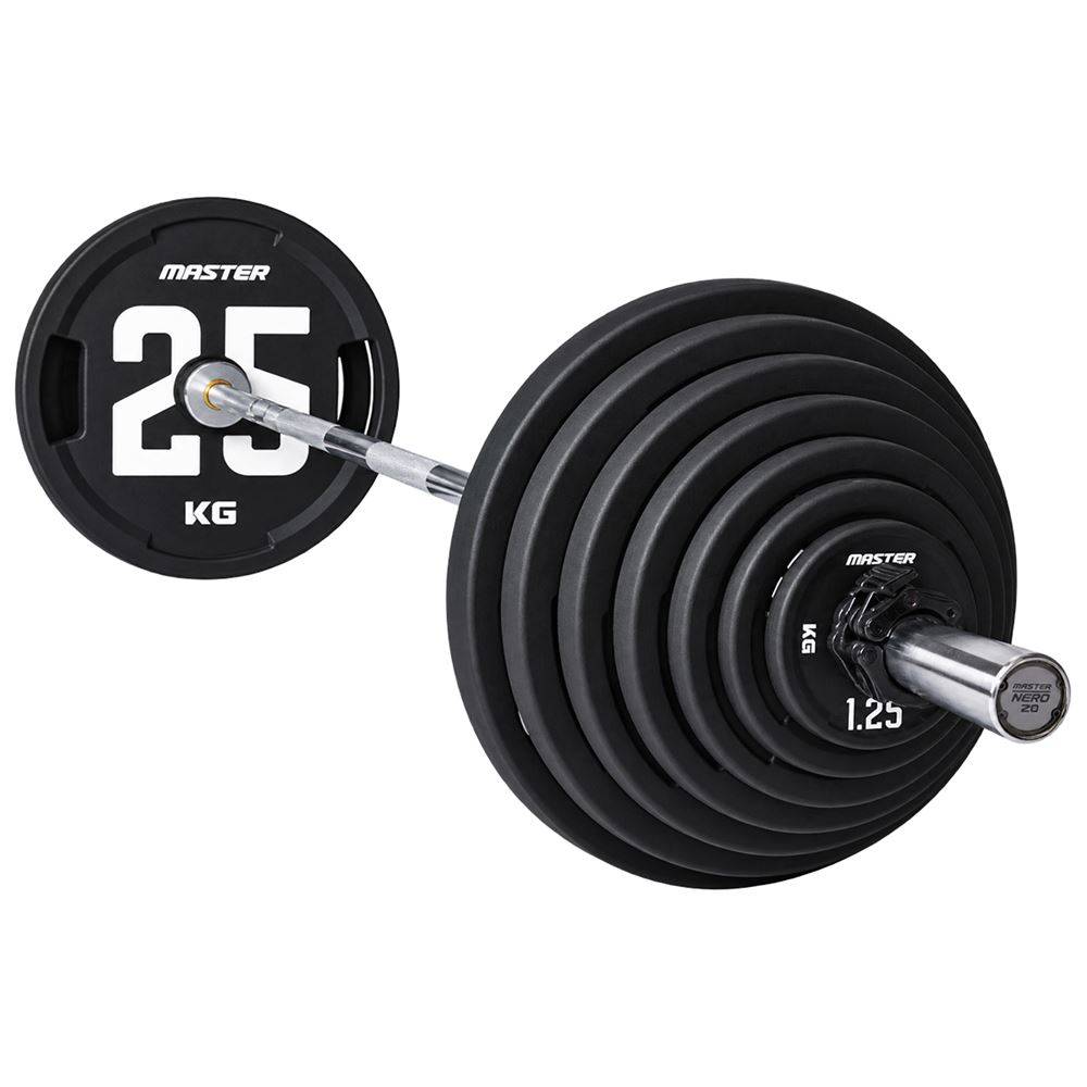 Master Fitness PU Plate - Studio, Skivstångsset gummerade