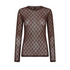 HYPE THE DETAIL LOGO MESH BLOUSE BROWN