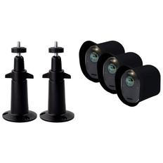Arlo Overvågningskamera Væg- & Loftbeslag 2 stk. Sort & Vandafvisende Covers 3 stk. til Arlo Pro 4