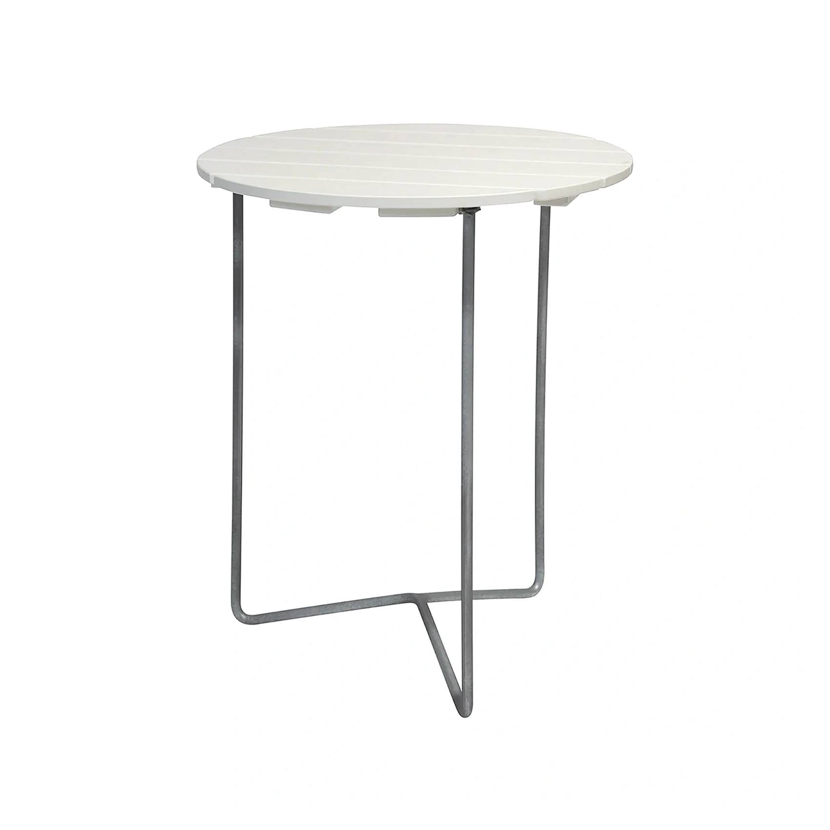 6B bord vit ek / varmförzinkad Ø60 cm - Vit/Silver