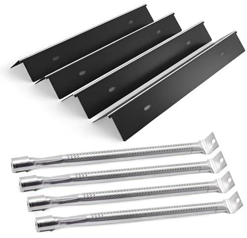 Nordic Bbq Store Reservdelar för Napoleon Freestyle 425 & Legend 425 grillar, porslinemaljerade stål grillplattor och rostfritt stål SS 304 grillbrännare, 4-pack Napoleon grilldelar