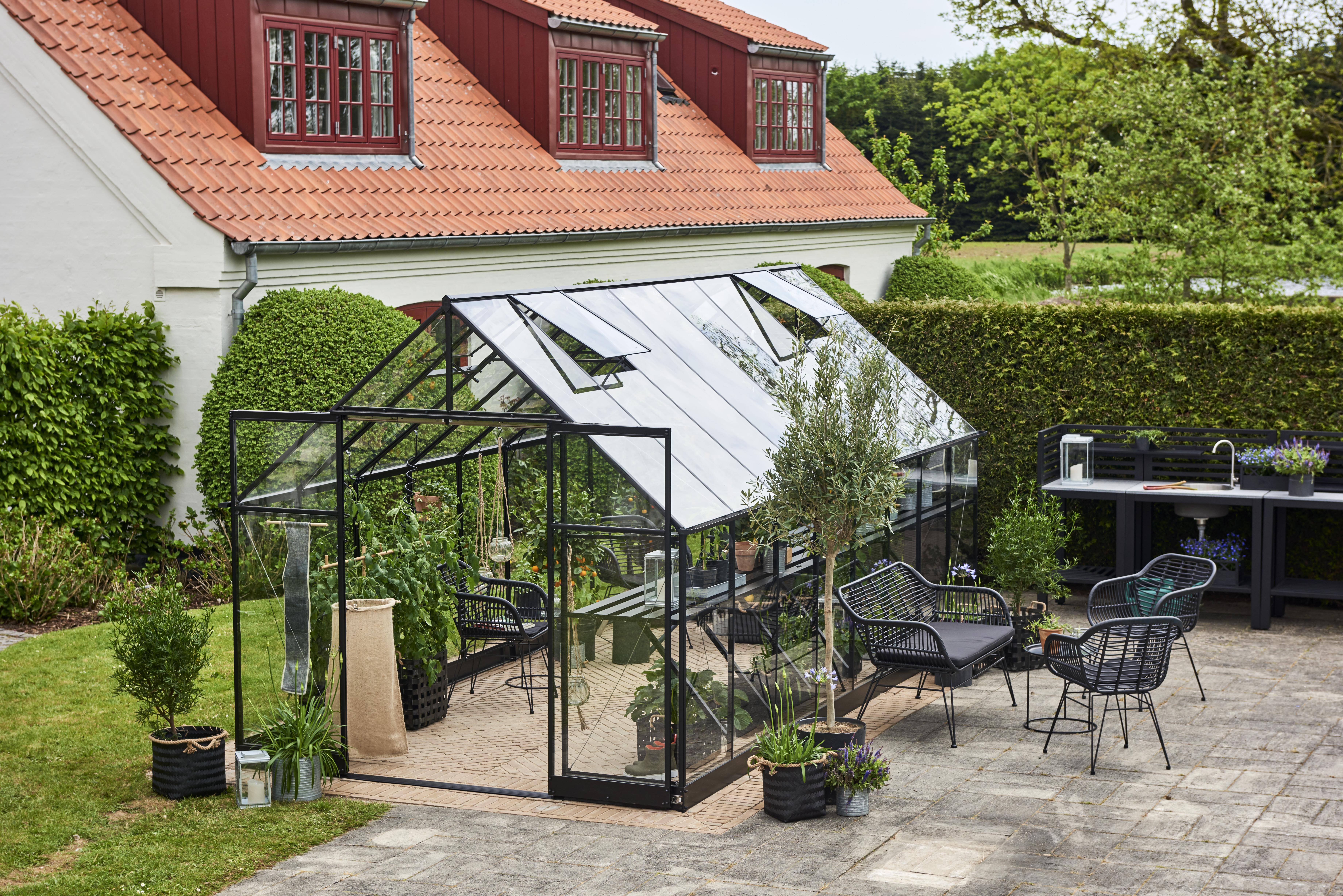 Halls Qube+ 816 F09864 Växthus 13 m², svart