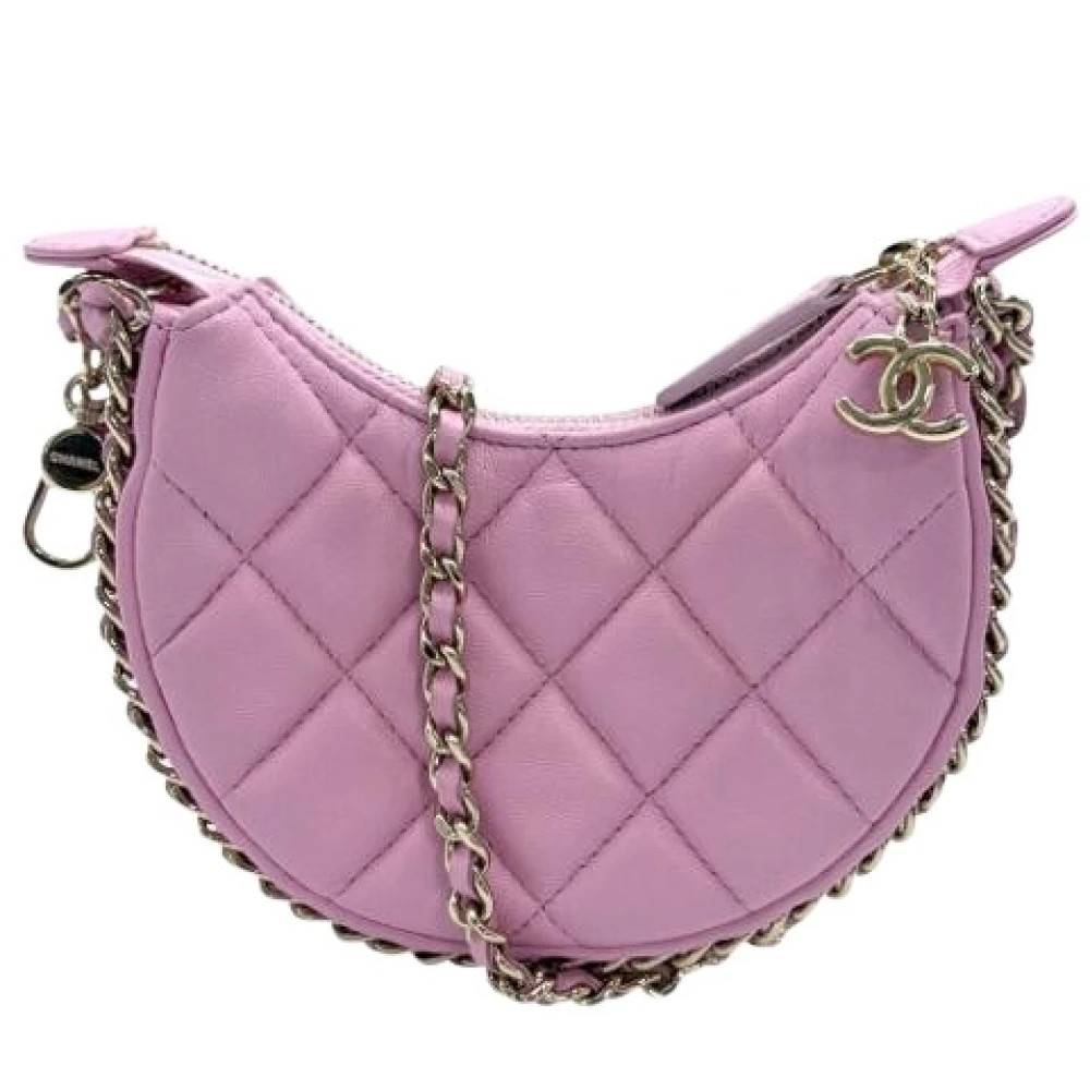 Chanel Vintage Pre-owned Pochette Skuldertaske - Vintage - Dame - Lyserød - ONE SIZE - Uld
