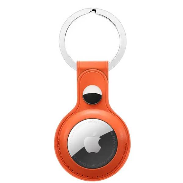 Apple AirTag læder nøglering. Orange..