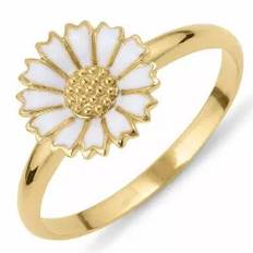 12 mm marguerit ring i forgyldt sølv - Marie