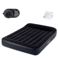 Oppustelig madras 203x152 cm med Pump Velour Seng Intex 64150ND