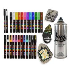 Uni Posca Markers Paint On Rocks Medium Set