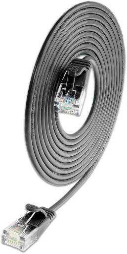 Net-com patchkabler U/UTP kat.6 0,25 meter, Ø3,8 mm, sort