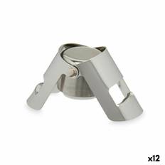 Champagnekork Kinvara KT970 Silvrig Silver Silikon Rostfritt stål Plast 6 x 5,5 x 3,5 cm Hermetisk (12 antal)