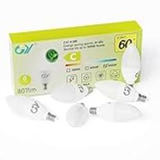 GY E14 LED-Glödlampor, 4.9W 807LM, 6500K Kall Vit, Motsvarar 50 W, Hög Ljusstyrka, Låg Energiförbrukning, Energisparande LED, Icke-Dimbar, 6 Stycken