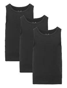 Claudio Claudio Boys 3-pack singlet - Flerpack - SVART / black