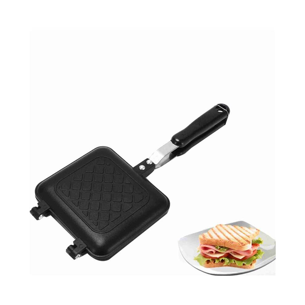 2X Grilled Sandwich Panini Maker,Bread Toast Breakfast Machine,Hot Sandwich Pan,Nonstick Aluminum Flip Pan,Kitchen Tool