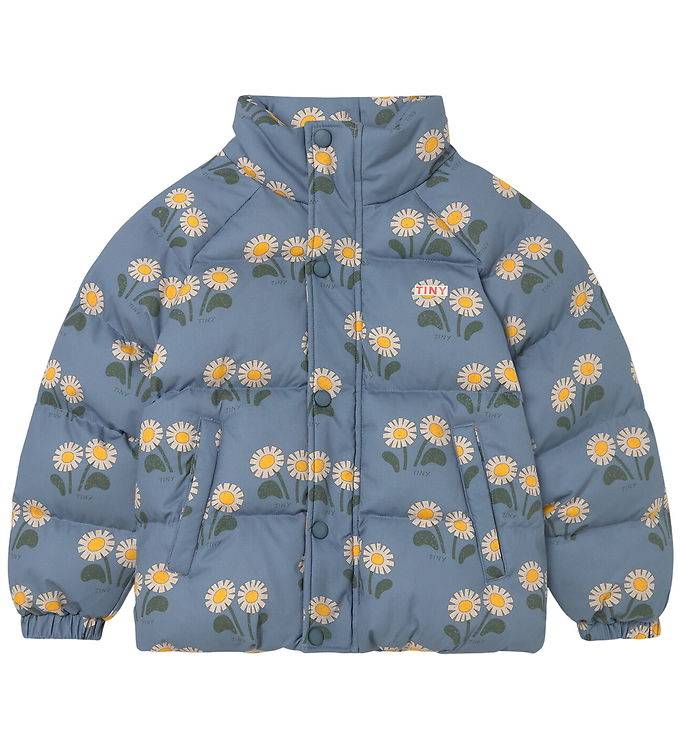 Tiny Cottons Jacka - Winter Flowers - Stone - Tiny Cottons - 8 år (128) - Dunjacka