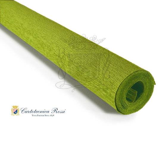 Cartotecnica Rossi kräppapper 365 – limegrön, 90 g rulle (120 g/m²) à 50×150 cm - Grön