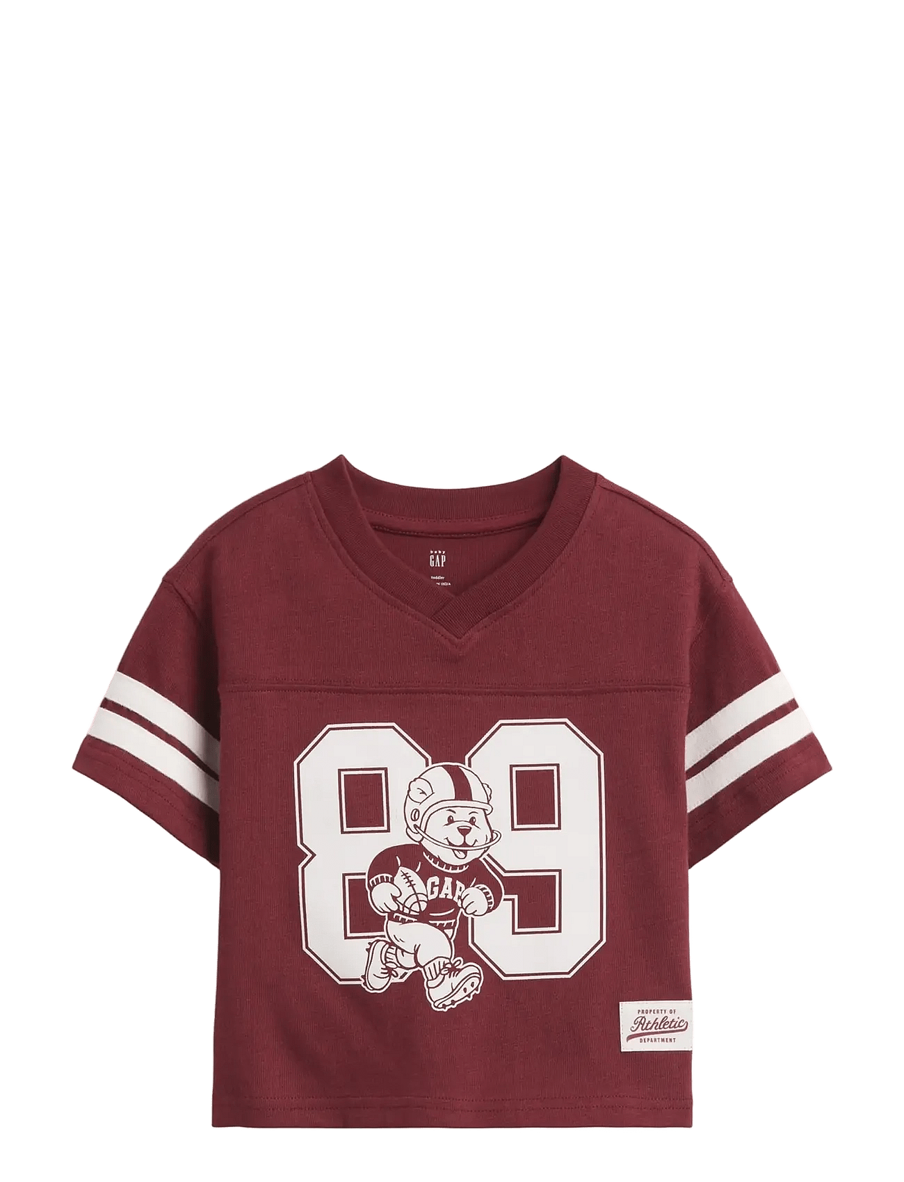 GAP Baby & Toddler Brannan Bear Football Jersey T-Shirt | Burgundy | 92