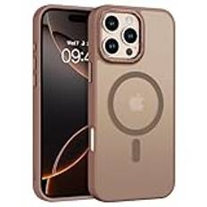 DOMAVER Magnetiskt fodral för iPhone 16 Pro Max kompatibelt med Mag Safe, mobiltelefonfodral iPhone 16 Pro Max 6,9 tum fodral, matt transparent material, ultratunt allroundskydd skyddsfodral, brons