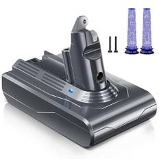 Keenstone V6 Ersatzakku für Dyson V6 Akku DC62 DC58 DC59 DC61 Animal DC72 DC74 SV03 SV05 SV06 SV07 SV09 Staubsauger + 2pcs Filter