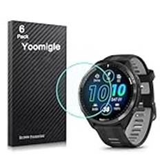 Yoomigle 6-pack kompatibel med Garmin Forerunner 965 skärmskyddsfilm för Garmin 965 smartklocka skärmskydd, folier, skärmskydd, kristallklar HD anti-repor anti-fingeravtryck