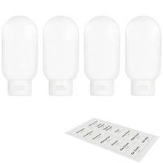 3pcs 60ml TSA Approved Travel Size Toiletries Set - Leak-Proof Refillable Bottles With Labels, Portable Shampoo, Conditioner & Lotion Kit For Airplane - Multicolor - 60ml/white