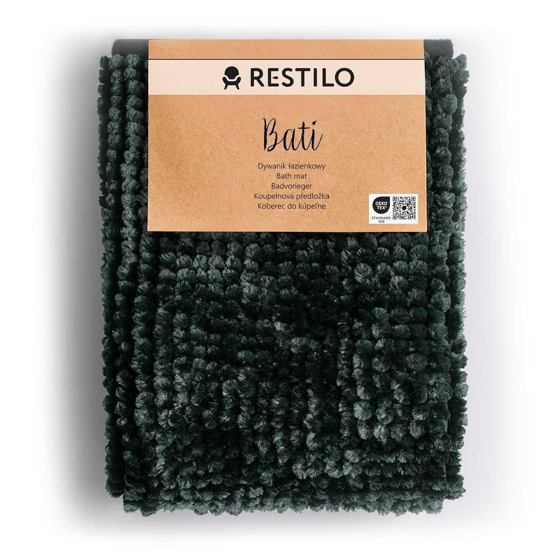 Badeværelsesmåtte RESTILO BATI chenille - grafitgrå, 60 x 90 cm