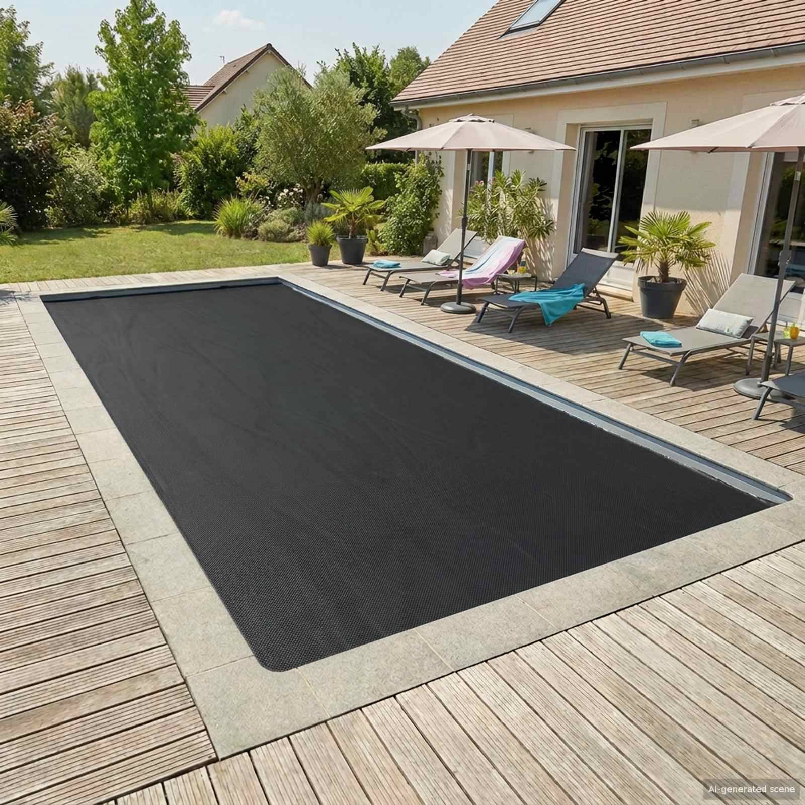vidaXL Pooldækning Sort 800 x 400 cm PE