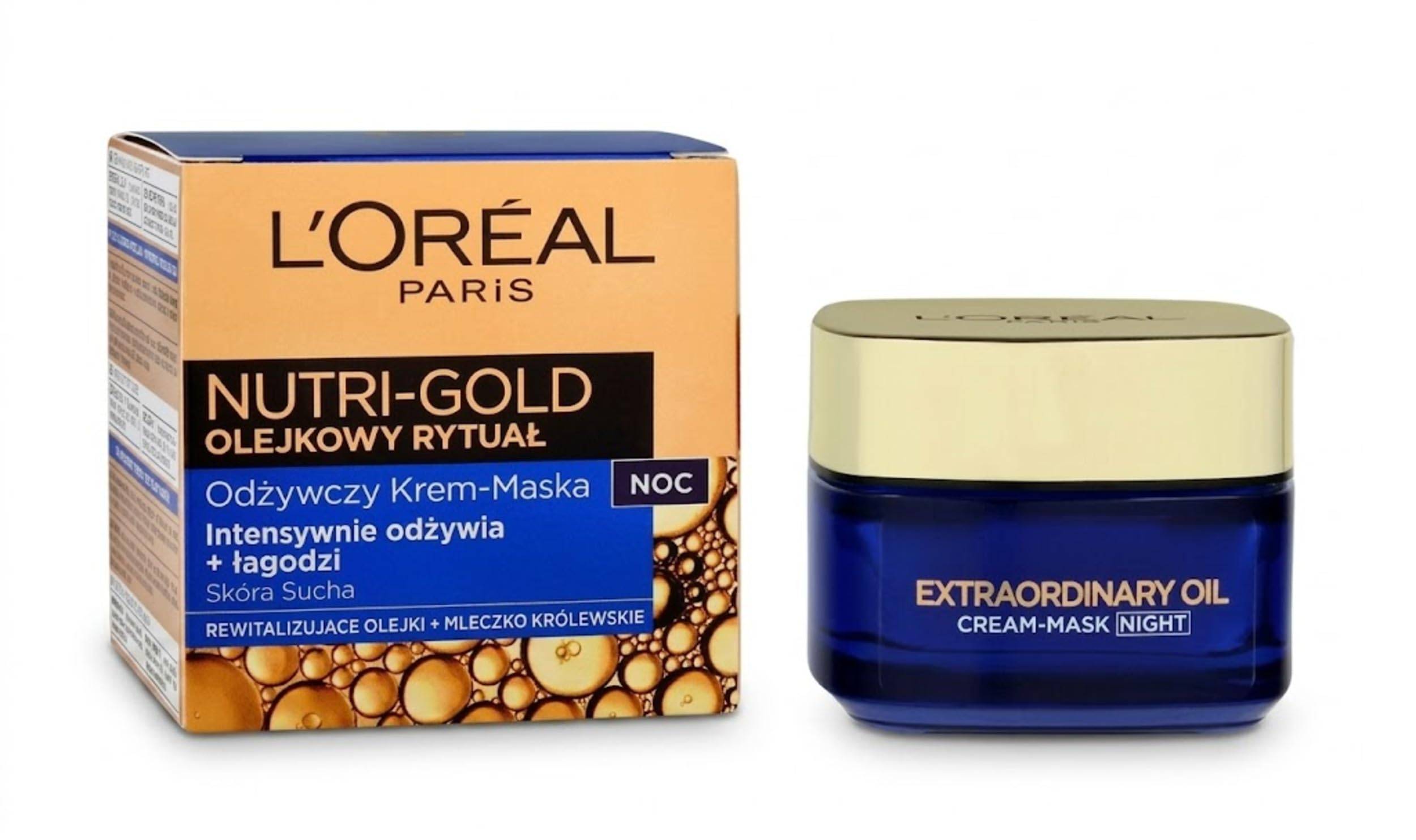 Loreal Paris Nutri-Gold Exceptionell Olja Närande Nattkräm 50 ml | Djup Reparation & Intensiv Återfuktning Fuktkräm | -Åldrande, Glödhöjande Natt