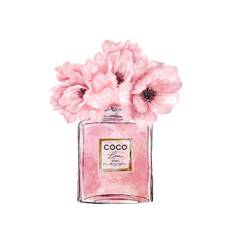 Coco Chanel perfume pink plakat