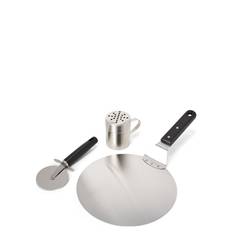 SATAKE Pizza Set, Stainless Steel, Black Handle |Silver |H 50 cm
