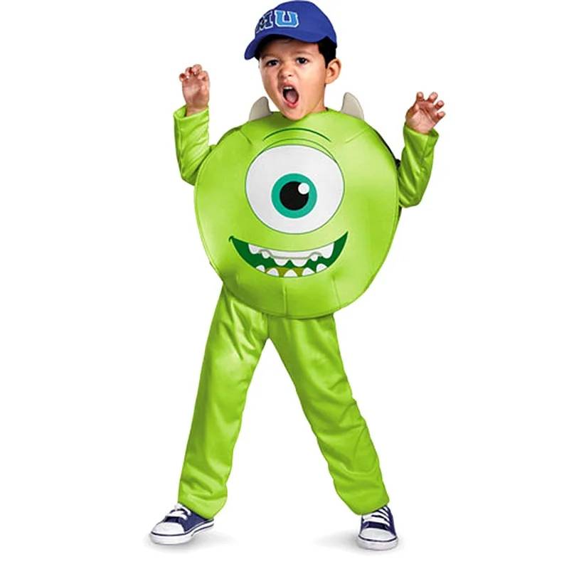 Cospaly Anime Monsters University Mike Wazowski Costume Performance Clothes Halloween Spooky Party Costume