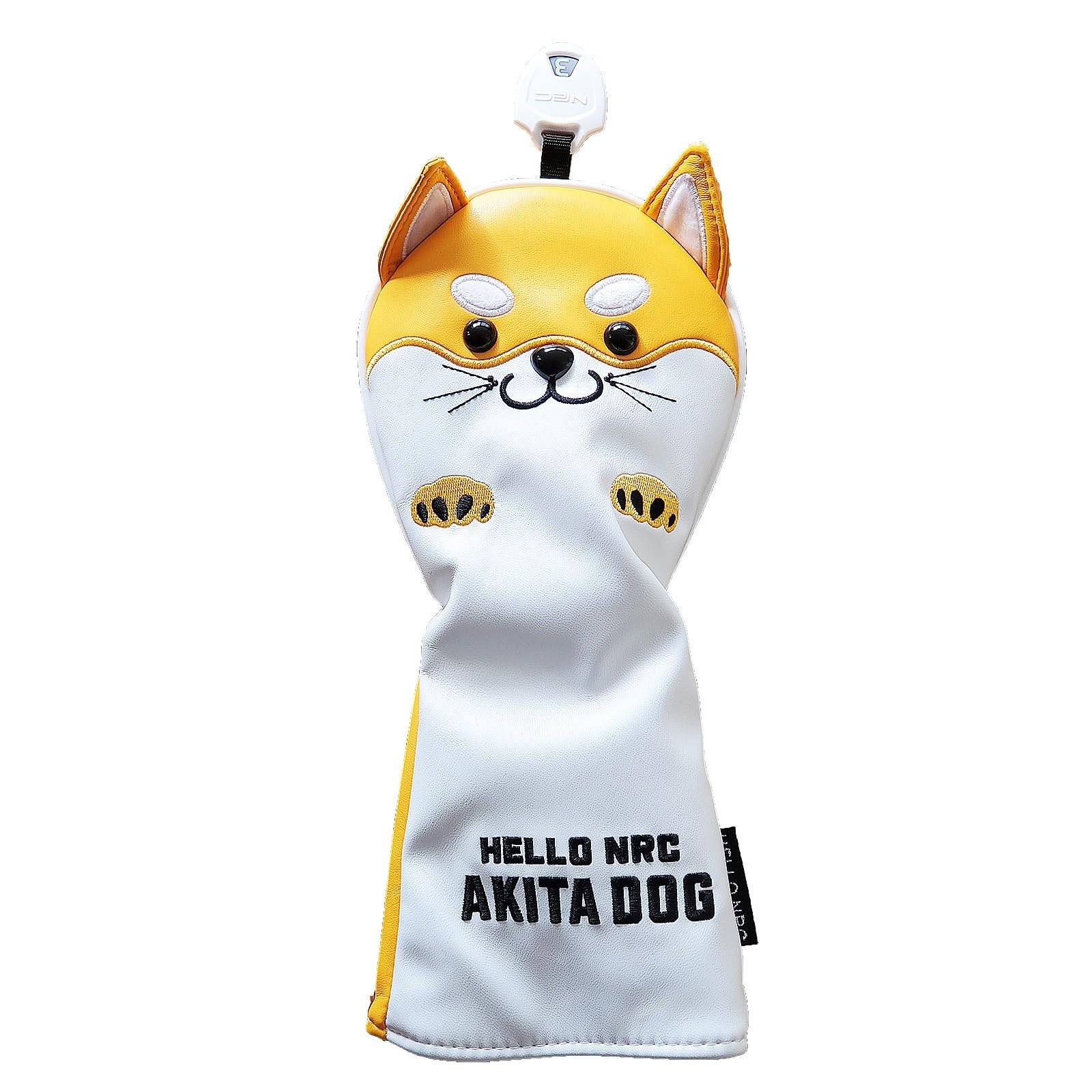 Waterproof Golf Headcover for Drivers and Putter Akita Dog (440cc, 460cc), Woods, Utilities, UTs, Cover, (Akita Yellow, Wood)