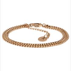 Rico rosaguldfarvet dobbeltkædet armbånd