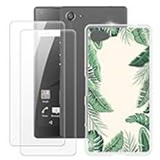 MILEGOO Sony Xperia Z5 Compact Case + 2 st skärmskydd härdat glas, stötsäker stötfångare mjukt silikon TPU-fodral för Sony Xperia Z5 Compact (4,6 tum)