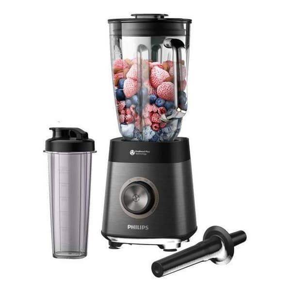 Blender mixeur - PHILIPS - HR3041/00 - Serie 5000 med flaska - 1200W - 2L - Metall