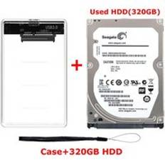 2.5 " usb 3.0 extern hårddisk disk 320gb 500gb 1tb 2tb mobil extern hdd transparent fodral externo disco duro - Fodral och 320gb hdd