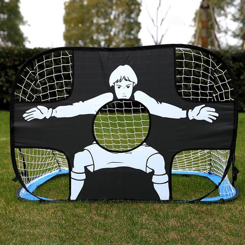 Nylon Football Goal Net Foldable Soccer Goal Adults Football Target Net for Playground Backyard Indoor Outdoor Use blå